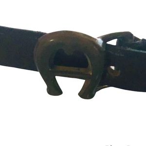 VINTAGE Aigner Skinny Brown Leather Logo Belt